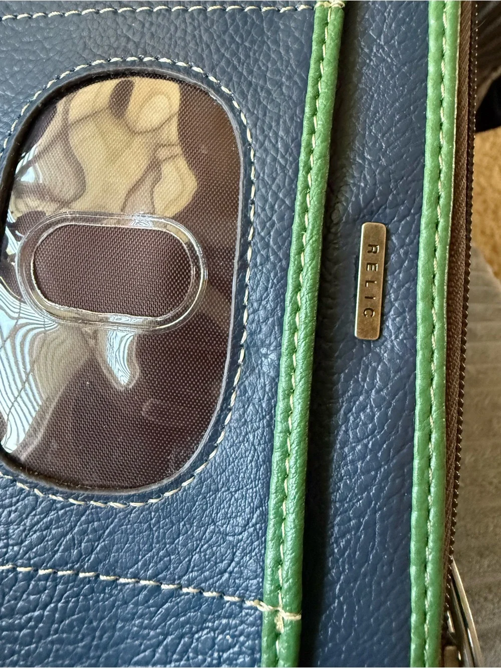 Relic Purple and Green Butterfly Wristlet Wallet Leather Fall